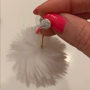 Kate Spade white pom earrings